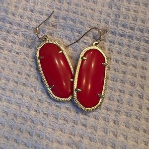Kendra Scott drop earrings - red and gold.